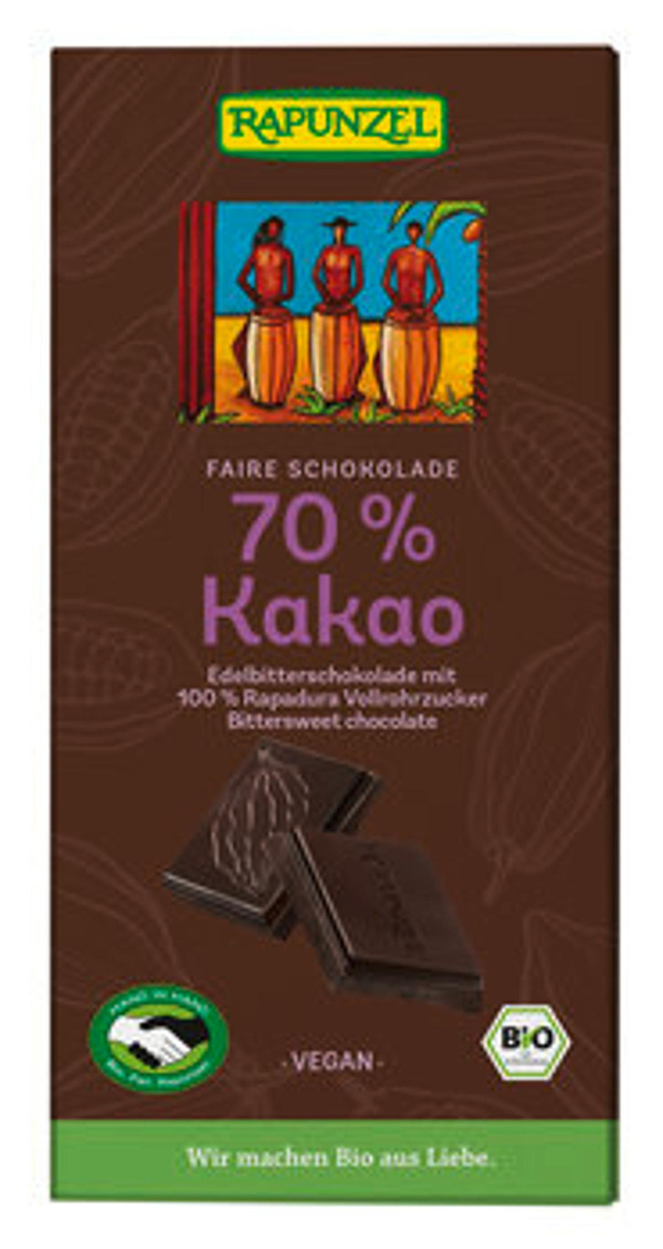 Produktfoto zu Edelbitterschokolade 70% Kakao (80g)
