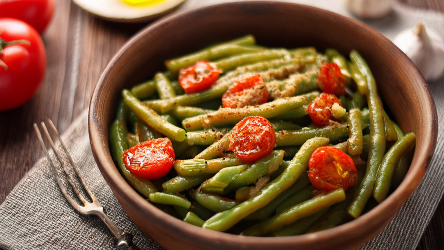 Rezeptbild für Buschbohnen mit Tomaten und Knoblauch