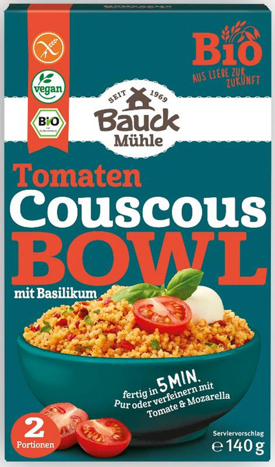 Produktfoto zu Tomaten Couscous Bowl mit Basilikum (140g)