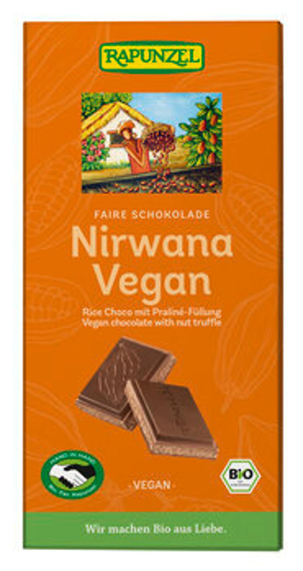 Produktfoto zu Nirwana Vegan - Schokolade mit Praliné-Füllung (100g)