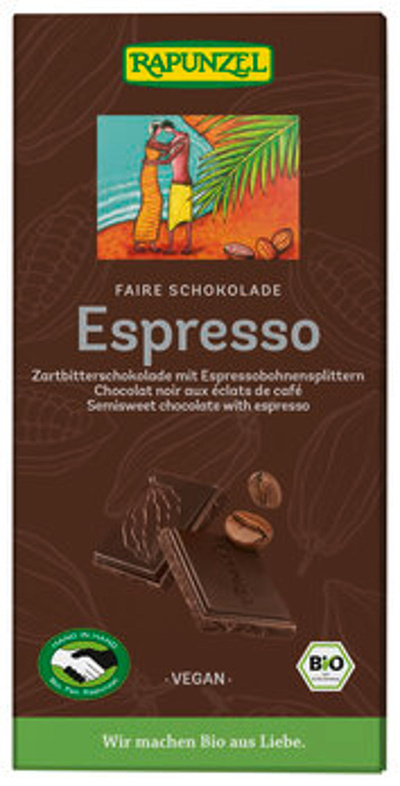 Produktfoto zu Zartbitter Schokolade mit Espresso-Splittern 51% (80g)