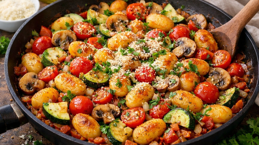 Rezeptbild für Bunte Gnocchi-Pfanne